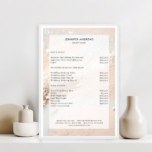 Póster Lista de precios de salón de brillo moderno