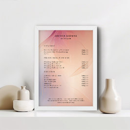 Póster Lista de precios de salón moderno