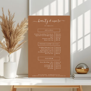 Póster Lista de precios de salón simple moderno