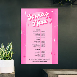 Póster Lista de precios de servicios de salón modernos y 