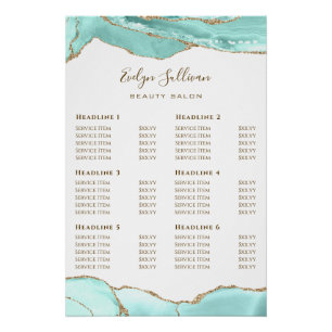 Póster Lista de precios de uso de Aquamarine Agate