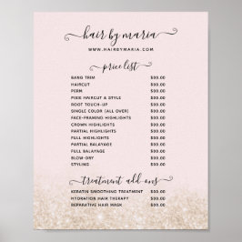 Póster Lista de precios de venta de pelo para Purpurinas 