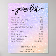 Lista de precios de venta de uñas para Purpurinas 
