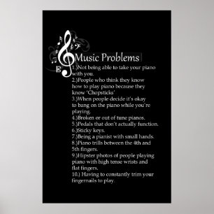 Póster Lista de problemas del piano