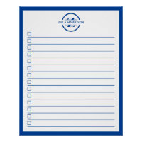 Lista de tareas con monograma de nombre en azul mo