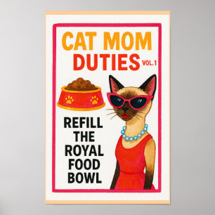 Póster Lista de tareas de mamá gata divertida deco para c