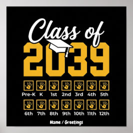 Póster Lista de verificación de huellas de la clase de 20