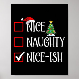 Póster Lista de verificación divertida de Navidad Humor a