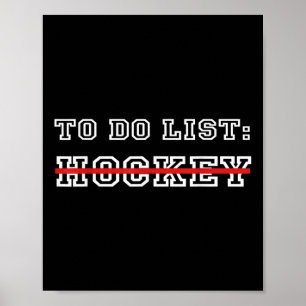 Póster Lista divertida de tareas de hockey sobre hielo y