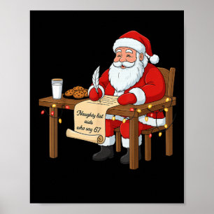 Póster Lista traviesa ayuda a decir 67 meme de Navidad