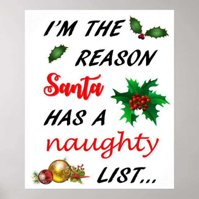 Póster Lista traviesa de Santa (Frente)