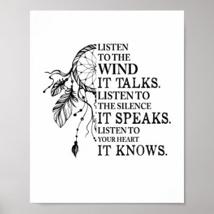 Póster Listen To Your Heart It Knows Native Americans