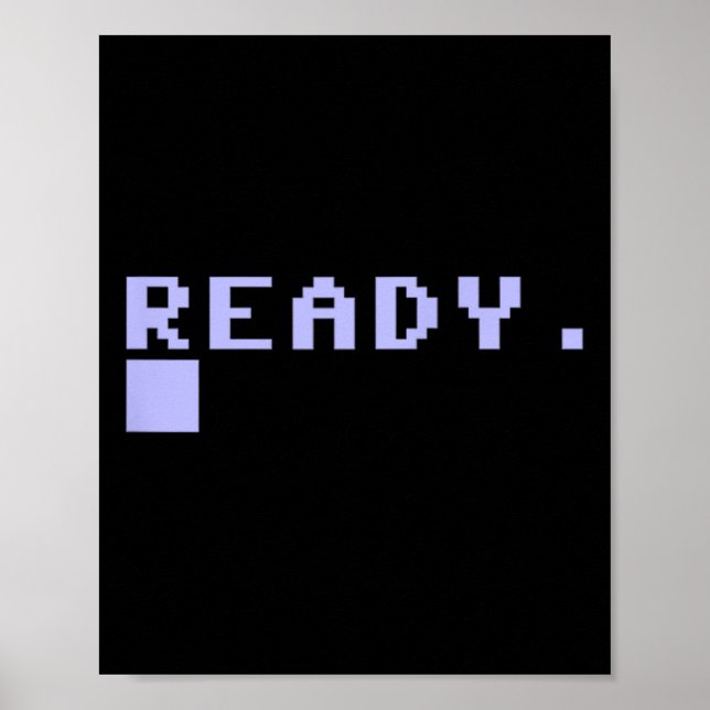 Póster Listo C64 Ordenador Personal 80's Retro Gamer Code (Frente)