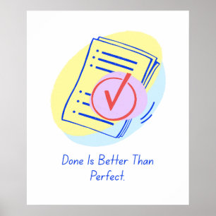 Póster Listo es mejor que Perfección - Post motivacional