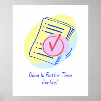 Póster Listo es mejor que Perfección - Post motivacional