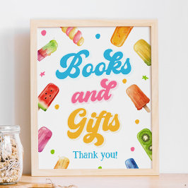 Póster Listo para abrir libros y regalos de Baby Shower