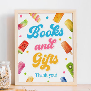 Póster Listo para abrir libros y regalos de Baby Shower