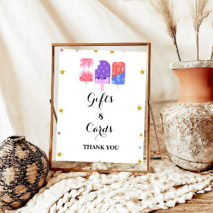 Póster Listo para abrir Popsicle Baby Ducha regalo y tarj