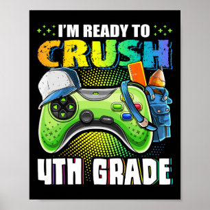 Póster Listo para aplastar el 4º Grado de vuelta al video