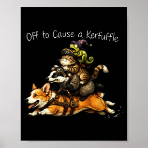 Póster Listo para causar un alboroto divertido Corgi Anim