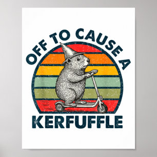 Póster Listo para causar un alboroto divertido marmota mo