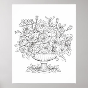 Póster Listo Para Colocar Rosas En Un Poster De Vase