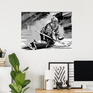 Póster Listo para Cualquier Cosa - Portero de Hockey sobr