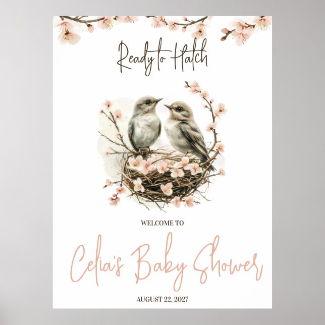 Póster ¡Listo para incubar! Bienvenidos a Baby Shower de  (Frente)