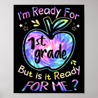 Póster Listo para la camiseta tie dye de 1er grado de vue