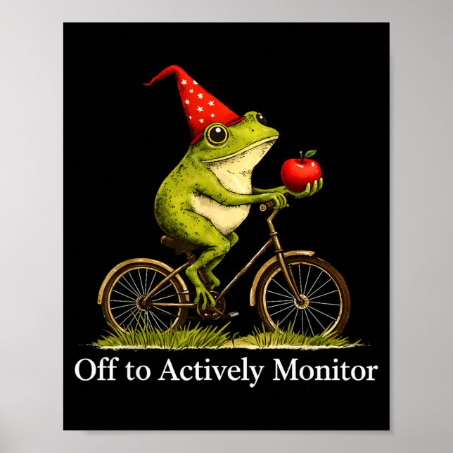 Póster Listo para monitorear activamente al divertido pro (Frente)