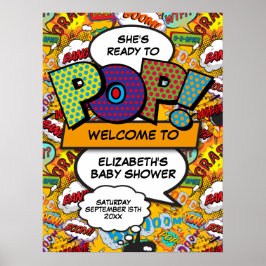 Póster Listo para mostrar el signo de bienvenida de Baby