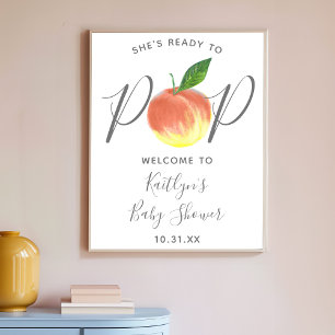 Póster Listo Para Pop   Firma de bienvenida de Baby Showe