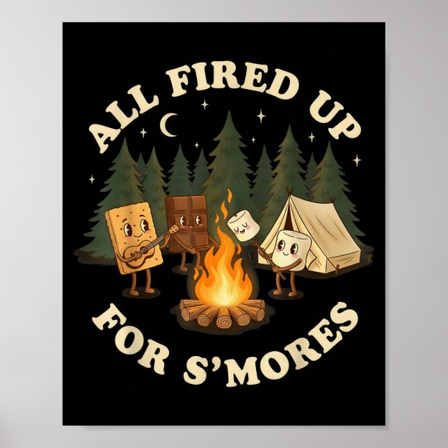 Póster Listo para smores divertido diseño de camping  (Frente)