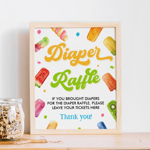 Póster Listo para usar Baby Shower Diaper Raffle