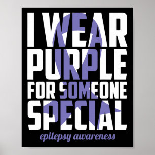 Póster Listón Morado de Conciencia sobre la Epilepsia par