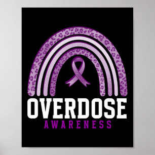 Póster Listón Morado de Conciencia sobre Sobredosis Adicc