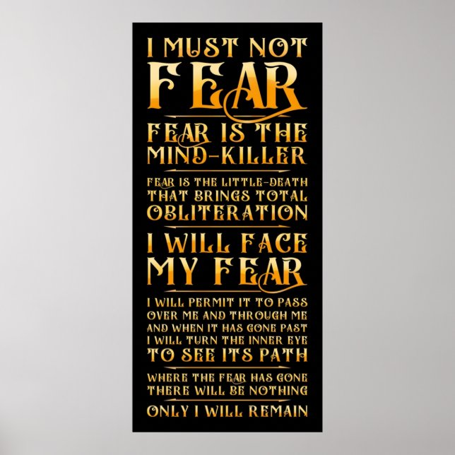 Póster Litany Against Fear (Frente)