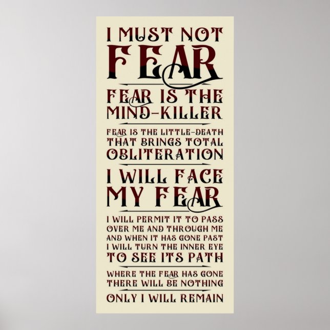 Póster Litany Against Fear v2 (Frente)