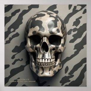 Póster LITE Memento Mori Camo Skull EXISTENCIAL