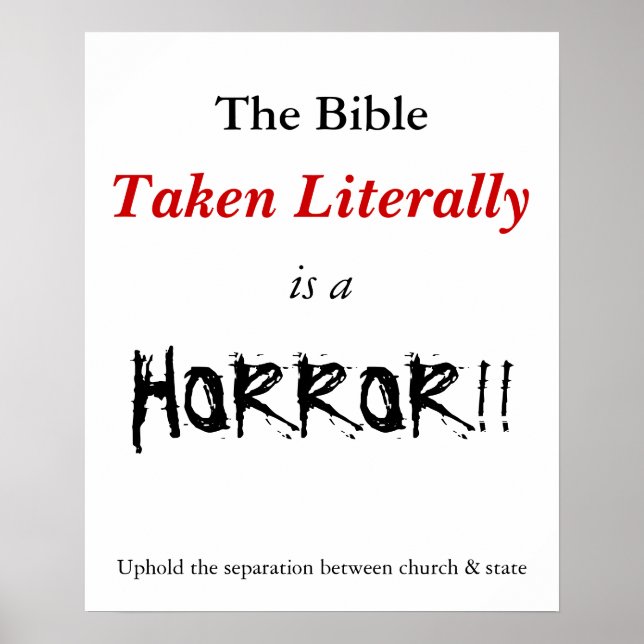 Póster Literal Bible is a horror (Frente)