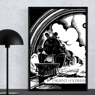 Póster Literatura de viajes en tren de vintage Orient Exp