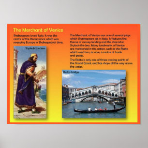 Póster Literatura, Shakespeare, comerciante de Venecia