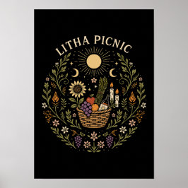 Póster Litha Picnic Summer Solstice Celestial Art