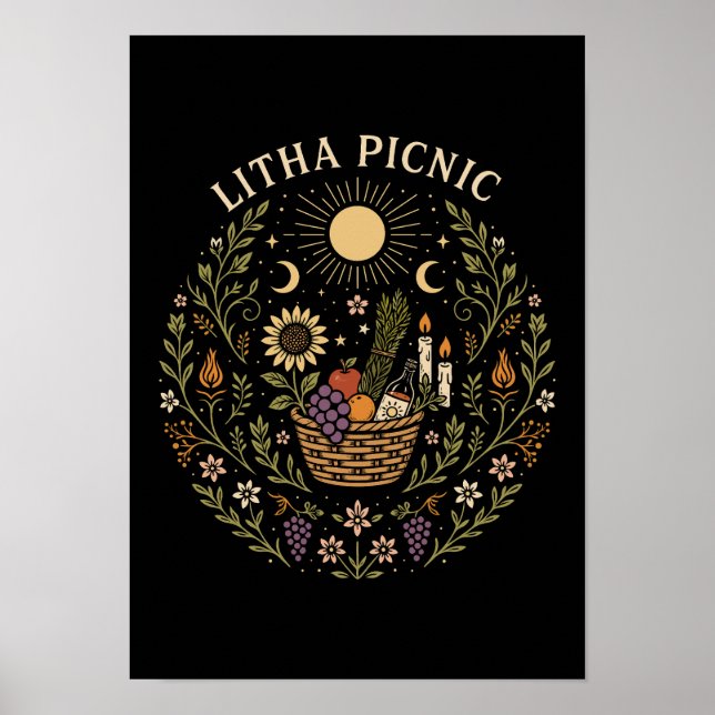 Póster Litha Picnic Summer Solstice Celestial Art (Frente)