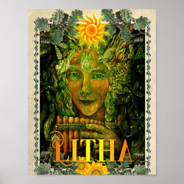 PÓSTER LITHA, POSTER DE SABBAT DE VERANO SOLSTICE WICCAN (Frente)