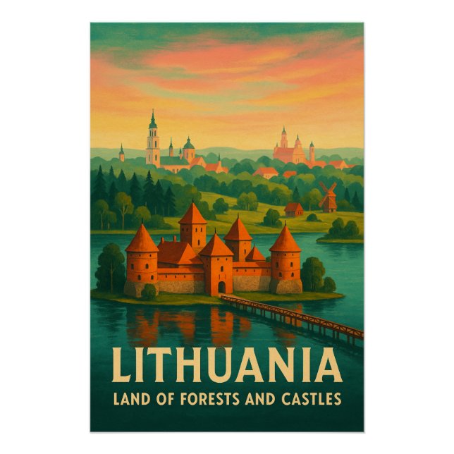 Póster Lithuania – Land of Forests and Castles (Anverso)