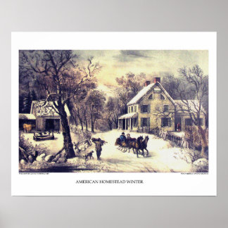 Póster Litografía de Currier & Ives: American Homestead W