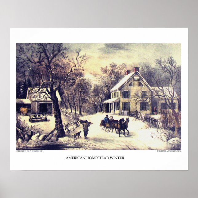 Póster Litografía de Currier & Ives: American Homestead W (Frente)