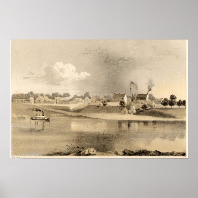 Póster Litografía de Fort Smith Arkansas 1859 (Frente)