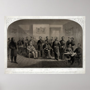 Póster Litografía de la entrega de general Lee